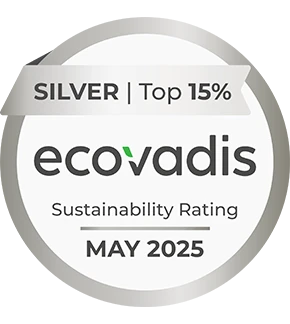 ได้รับการรับรองมาตรฐาน EcoVadis ในระดับ Silver Medal สำหรับแนวทางปฏิบัติด้านความยั่งยืน